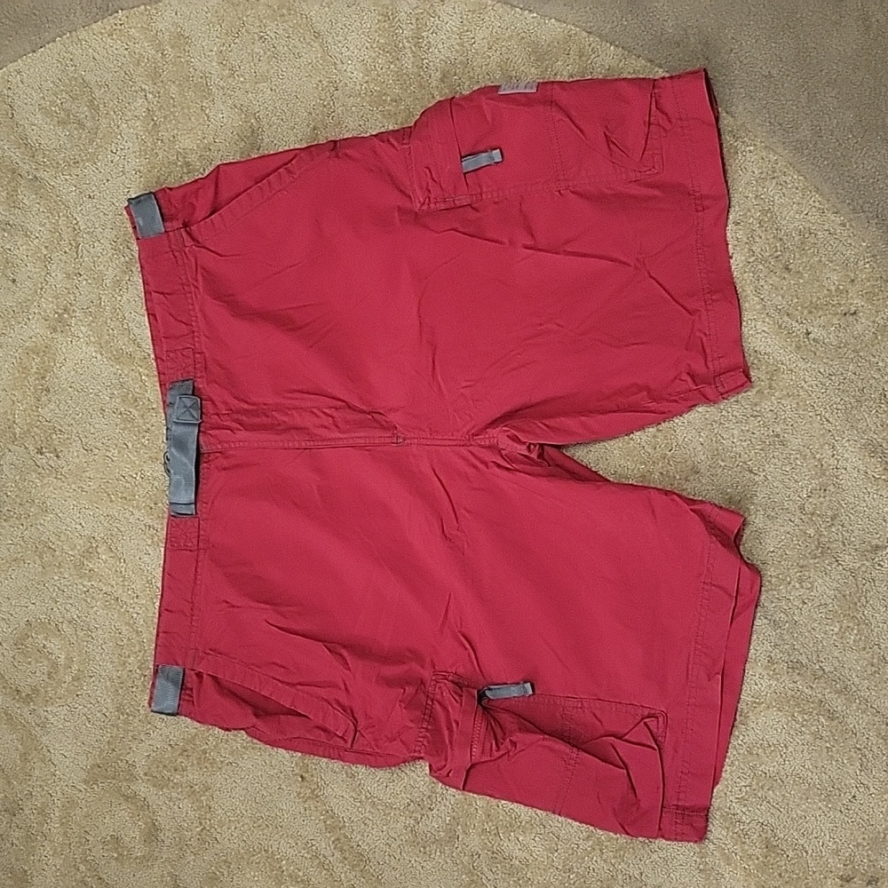 2/$15 Red Belted Cargo Shorts